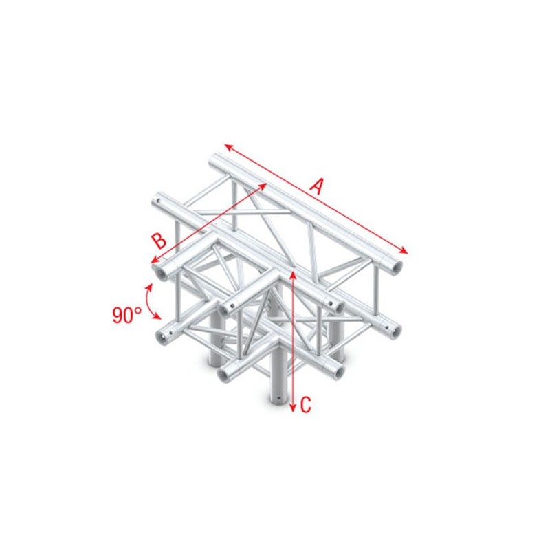 Milos FQ30020 Pro-30 Square F Truss - T-Cross + Down 4-way - 71cm